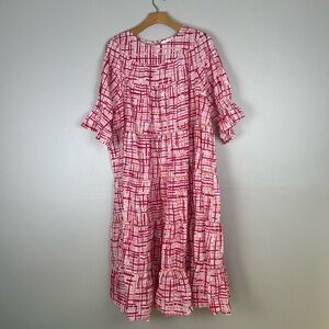 Merlette Paradis Print Dress Berry Crosshatch Women’s size Large